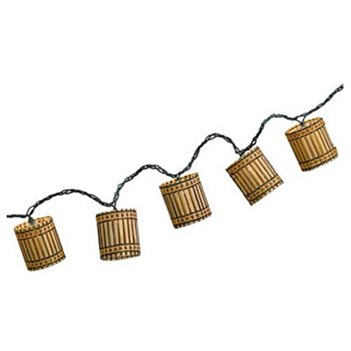 Luckytown Home Product Four Seasons Courtyard AC-156-7-FSÂ 10-Light Bamboo Cylinder String Light Set